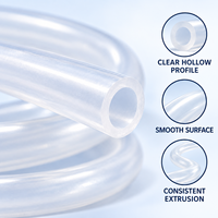 Tube en silicone transparent sur mesure OEM, flexible, rond, creux, extrudé, pour les équipements de laboratoire, de boissons et industriels