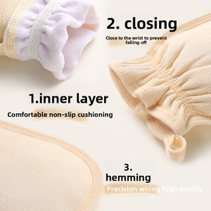 Gants de bain exfoliants Zenidoo pour enfants, en forme ovale, pour boue et sable fin, en fibre - Product Image 4
