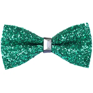 Vendita calda di lusso verde papillon con cristallo nel mezzo accessorio per matrimonio o festa