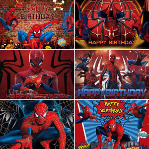 Fondos de fotografía con temática de <span class=keywords><strong>Spidey</strong></span> de dibujos animados para niños Fondo de foto de fiesta de feliz cumpleaños 5x3 pies - Product Image 2