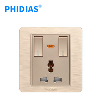 Usine de gros BS standard PC cuivre électrique 3 broches prise murale avec 4 gang 1 voie interrupteur de commande de lumière