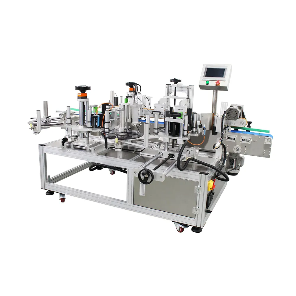 Gel lubricants Double side labeling machine oil front and back barcode labeller cases oval detergent square bottle sauce