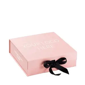 Fentes pour cartes petit papier ondulé mallette de rangement luxe rose boîte emballage pour bouquet bougie parfumée