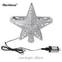 OurWarm beleuchtete Ornamente Schneeflocke Lichter 3D Star Silber Weihnachts baum Topper Projektor Weihnachts baum Dekoration