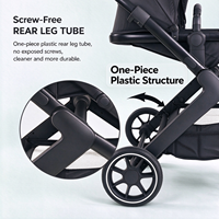 Poussette bébé pleine grandeur, siège réversible 2 sens, pliage rapide en une étape et frein à pied, poussette pliable pour nouveau-né et tout-petit