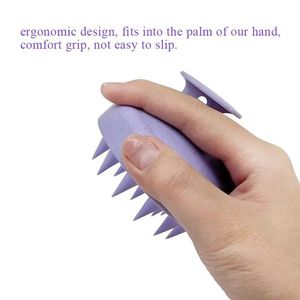 Hot bán cầm tay Silicone massage tóc bàn chải làm sạch da đầu và smoothingexfoliator Bàn chải tóc - Product Image 5