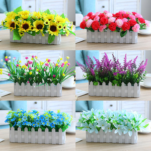 Arrangement de fleurs artificielles Runye, fleurs en soie mélangées, pot de fleurs blanc, décoration de la maison, décoration de mariage - Product Image 5
