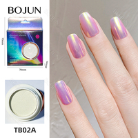 Poudre acrylique à paillettes Bojun TB Chrome Effet Miroir Brillant Solide Motif Hexagonal Liquide pour Salon de Manucure Certifiée CE