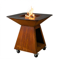 Barbecue d'extérieur en acier Corten, foyer en acier patinable, barbecue à bois pour mobilier de jardin