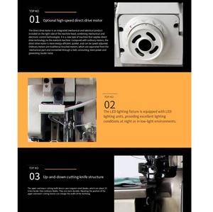 Machine à <span class=keywords><strong>coudre</strong></span> industrielle <span class=keywords><strong>surjeteuse</strong></span> à quatre fils pour vêtements, textiles et cuir - Product Image 4