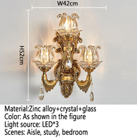 Lámpara de pared de cristal de lujo, lámpara de noche Retro europea para sala de estar, dormitorio, pared de fondo, pasillo, Villa, Hotel, iluminación