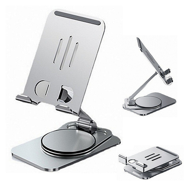 Aluminum Alloy Rotating Flexible Waterproof Adjustable Desktop Mobile Phone Stand with Smartphone Holder and Reader Support