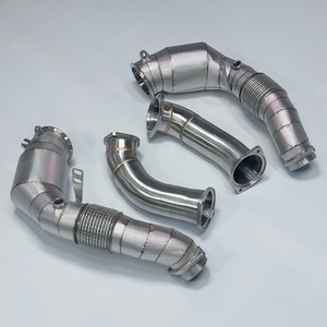 ท่อไอเสียแคทดาวน์ไพพ์สแตนเลส 304 หนา 1.5 มม. พร้อมแผ่นกันความร้อน สำหรับ S68B44A สำหรับ F95 F96 X5M X6M ปี 2023+ - Product Image 2