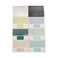 Teclado Inalámbrico con Panel Táctil, Recargable por USB-C, Retroiluminación LED, BT 5.0, Tamaño Completo para iPad 10.9, Tabletas Samsung y Xiaomi