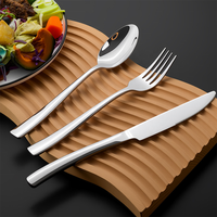 Ensemble de couverts en acier inoxydable 18/8 de haute qualité, durables, avec manche carré, pour hôtels, restaurants, vente en gros