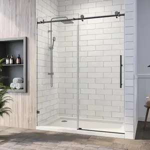 High Quality Hotel Frameless Clear Tempered Sliding Glass Shower Door Shower Enclosure