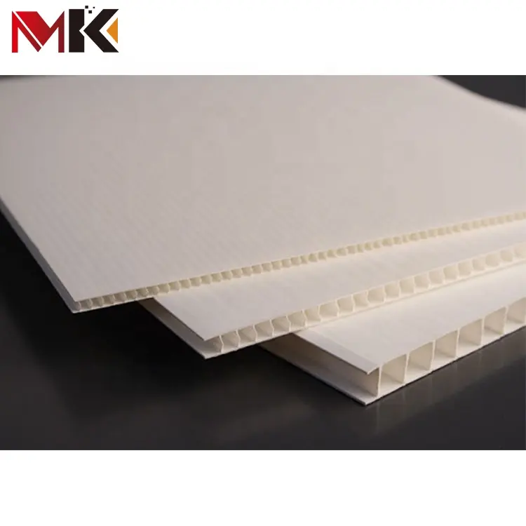 Двухнастенный полипропиленовый гофрированный пластиковый лист, 4 мм, Белый полипропиленовый картонный пластик, листы coroplast 48x96