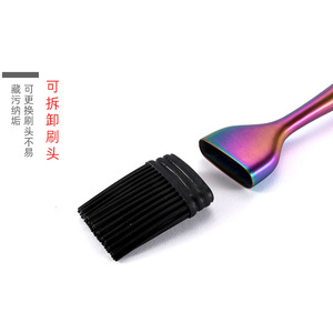 Silicone Bristle Barbecue Brush Stainless Steel Handle Cooking Baking Grill Tool With Detachable <b>Head</b> 304 Steel Long Short Size - Product Image 2