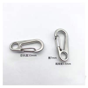 Mini Carabiner Keychain Hook Zinc Alloy <b>Small</b> D Ring <b>Spring</b> Clip For Keychain Hand Tool Universal Use Silver Color - Product Image 4