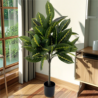 Großhandel Künstlicher Immergrüner Baum für Innen und Außen Banyanbaum 95cm Topfpflanze Wohnzimmer Garten Landschaftsgestaltung Dekoration