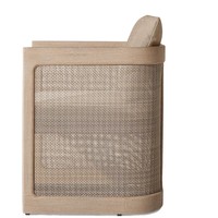 Ensemble de salle à manger d'extérieur en teck, style nordique moderne et minimaliste, avec des caractéristiques imperméables et anti-UV, pour jardin et cour.