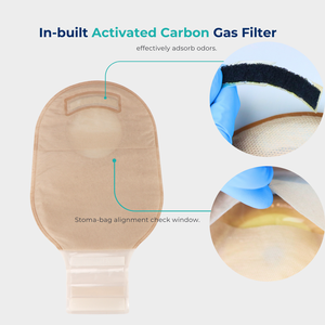 BLUENJOY karbon filtre vana Ostomy çanta rahat dokunmamış kumaş iki parçalı Velcro kapatma Ostomy çanta için bariyer <span class=keywords><strong>Colostomy</strong></span> - Product Image 3