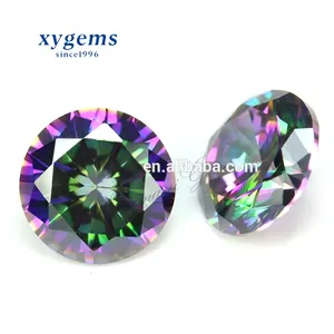 Hochwertige Diamanten rau 8 Herz und 8 Pfeil Stern geschnitten runde Form sieben Farben Zirkonia Edelstein