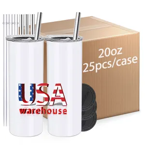 Usa warehouse Wholesale tumbler 20oz 30oz mug heat press vaccum hot/cold thermo sublimation tumblers with extra lid