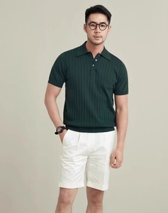2024 nuevo Polo italiano Polo camisa de hombre americano Retro Casual de manga corta con solapa de punto Pit Stripe camiseta - Product Image 2
