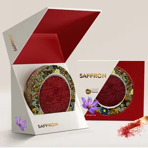 Boîte-cadeau d'emballage de bouteille décorative vide de luxe Zafferano Confezione Saffrongift boîte de papier rigide de safran de 1 gramme pour le safran