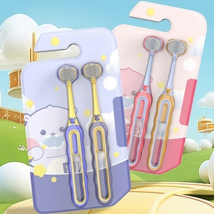 Vente en gros de brosses à dents pour enfants à 3 faces, design triple face, taille standard, poils doux, nettoyage de la bouche à 360 degrés - Product Image 4