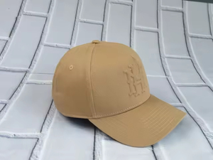 Cap Manufacturer Custom 5 Panel Curved Brim Structured Baseball Cap with Embossed Logo Unisex Adjustable Solid Color Casual <b>Hat</b> - Product Image 3