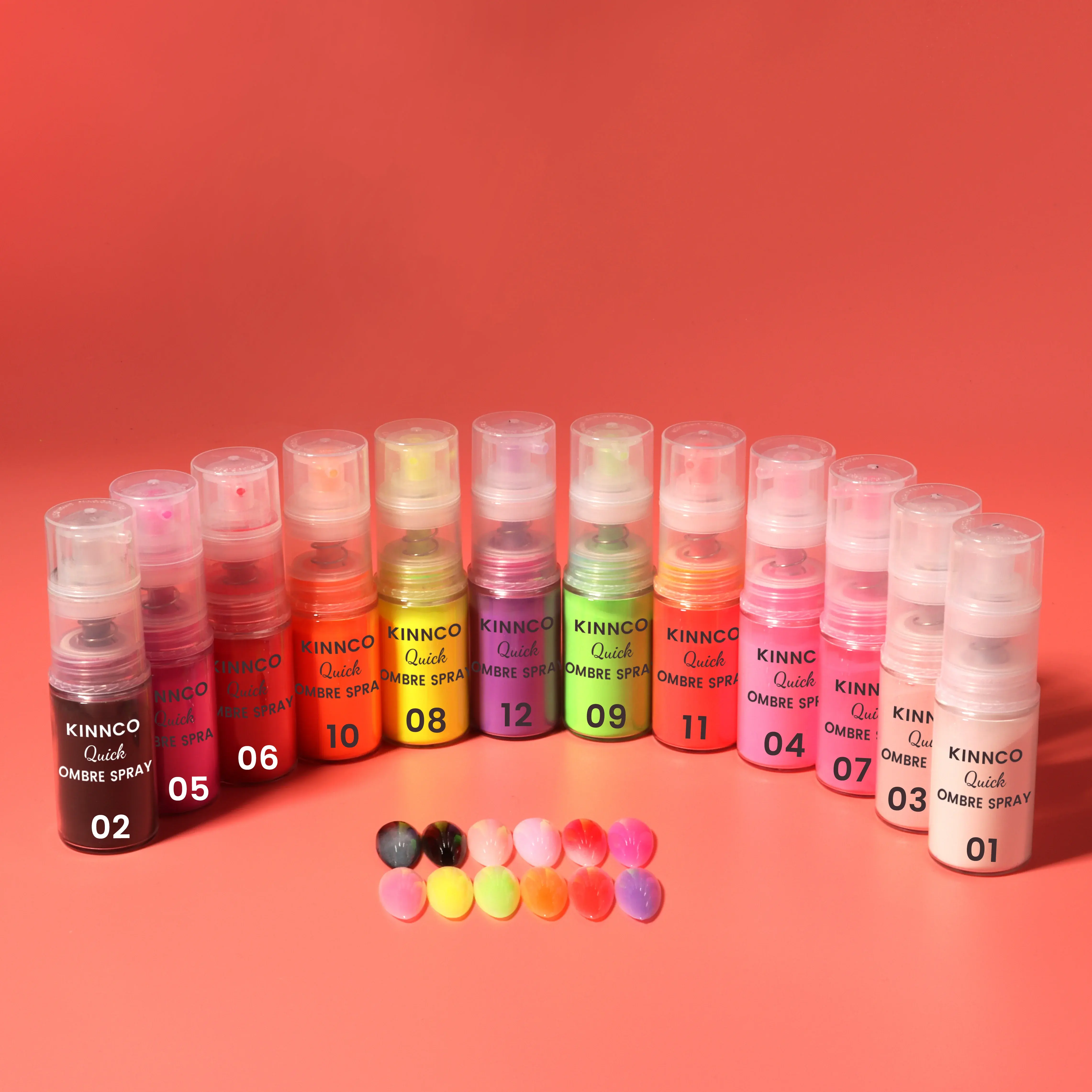 KNC ร้อน Ombre สเปรย์ผงสําหรับเล็บ DIY 12 สี 5g เล็บหมอกผลิตภัณฑ์ที่น่าตื่นตาตื่นใจไล่ระดับสีผลเงาเล็บสเปรย์