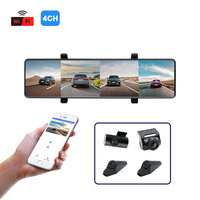 Caméra embarquée 4CH 1080P 11,26 pouces avec Wi-Fi, enregistrement vidéo en boucle, caméras avant et arrière, électronique automobile