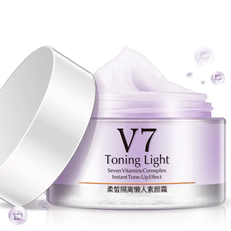 OEM ODM belleza facial natural ácido hialurónico hidratante v7 tonificación luz blanqueamiento crema facial