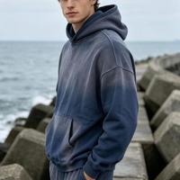 Hoodies vintage déchirés style streetwear hivernal pour hommes, personnalisables et promotionnels
