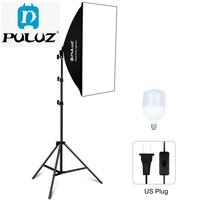Kit d'éclairage photo PULUZ 50x70cm avec boîte à lumière, trépied 2m, ampoule LED 30W 5700K E27, boîte à lumière de studio pour la prise de vue vidéo et de portraits