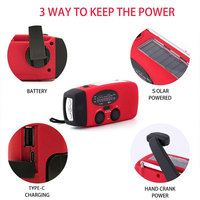 2000mAh Güneş Enerjili El Kranklı Radyo Powerbank Şarj Edilebilir Acil Durum WB/AM/NOAA FM El Feneri Tip C Arayüzü MP3/Hücresel Cihazları Destekler