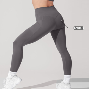 Leggings Deportivos para <span class=keywords><strong>Mujer</strong></span>, de Cintura Alta, con Bolsillos, Acanalados, Transpirables, para Entrenamiento - Product Image 1