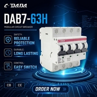 Disjoncteur miniature DAB7-63 4P fabriqué en Chine pour 250V, capacité de coupure nominale de 4,5KA