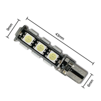 RCJ 12V 3W Metall Auto LED Innenbeleuchtung T10/W5W Canbus 13SMD 5050 Weiß Blau Rot Gelb Grün Universelle Passform Direkter Anschluss