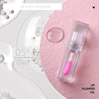 OEM Naturel Couleur Changeante Paillettes Transparentes Vegan rose Repulpée Huile pour les Lèvres Vegan Transparente Fruit Rose Arôme Brillant à Lèvres Brillant à Lèvres Repulpant