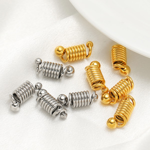 Fermoir à ressort tubulaire |   Connecteur en acier inoxydable plaqué or PVD 18 carats pour la fabrication de bijoux DIY (colliers, bracelets) - Product Image 4