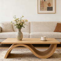 Table basse en bois créative de luxe, forme unique, table en bois massif, meubles personnalisés pour la maison, cour, salon