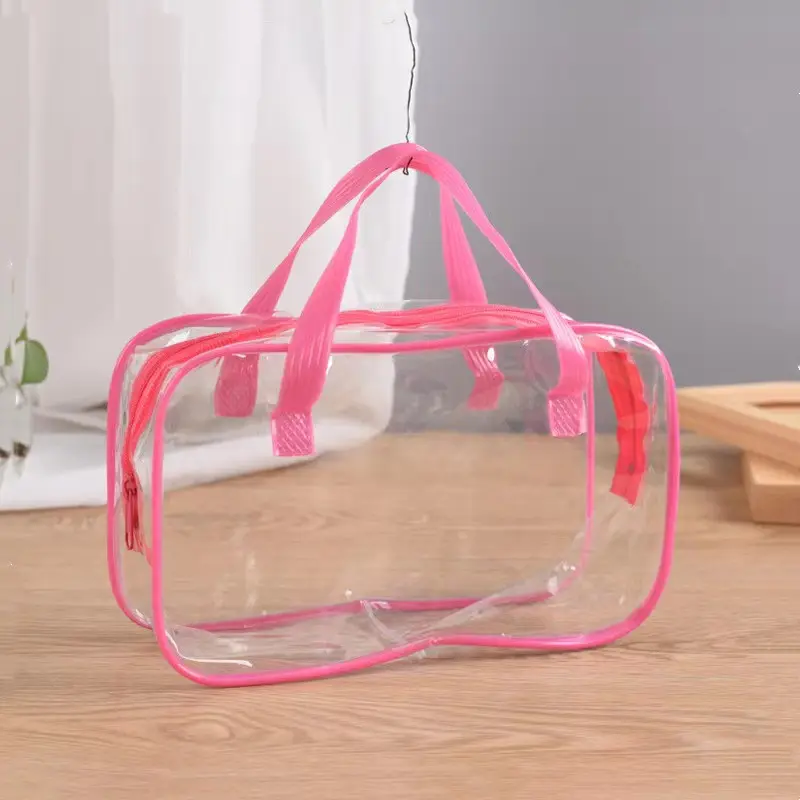 Amazon Popular products Women Clear Makeup Organizer Pouches Tote Travel Toiletry Bags Transparent PVC Cosmetic Bag