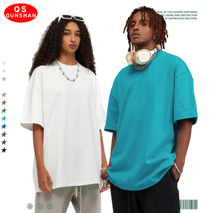 T-shirt Oversize Boxy da Uomo in Cotone 100% di Alta Qualità, 275gsm, Taglie USA, 22 Colori, Tinta Unita, Modello Corto, Unisex - Vendita all'Ingrosso - Product Image 2