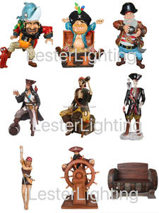 Esqueleto borracho pirata escalada fibra de vidrio pirata tema decoración parque temático escultura pirata capitán decoración de fibra de vidrio - Product Image 2