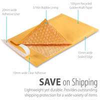 Enveloppes à bulles en papier kraft écologiques et imperméables, personnalisables, légères, 20x30 15x20, durables pour chaussettes, vente en gros