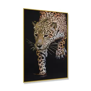 Hotel Decor Hoge Kwaliteit Moderne Prairie Cheetah 3d Reliëf Muur Opknoping Schilderij