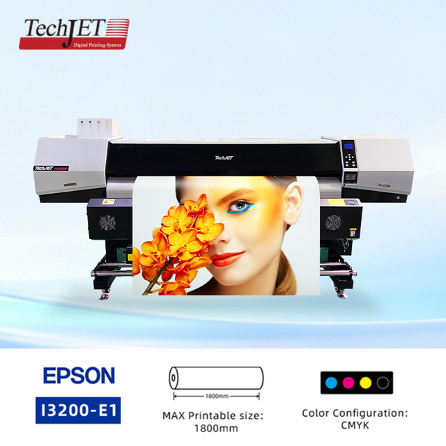 TechJet 1842SR Eco-Solvent Printer 1.8m 2-Head Automatic Wide Format Machine for Wallpaper and Advertising Print